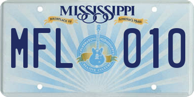 MS license plate MFL010