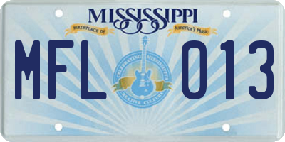 MS license plate MFL013