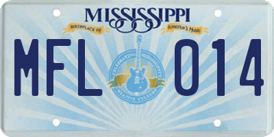 MS license plate MFL014