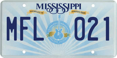 MS license plate MFL021