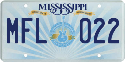MS license plate MFL022