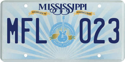 MS license plate MFL023