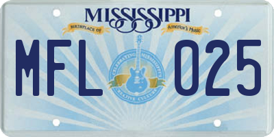 MS license plate MFL025