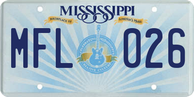 MS license plate MFL026