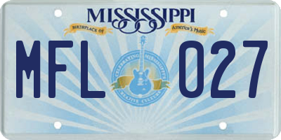 MS license plate MFL027