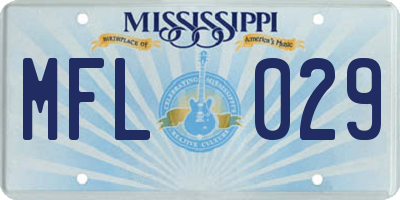 MS license plate MFL029