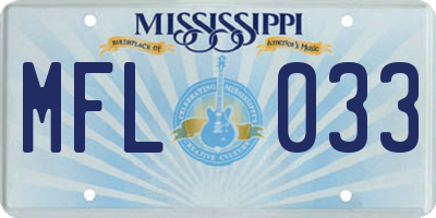 MS license plate MFL033