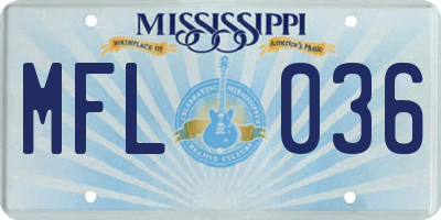 MS license plate MFL036