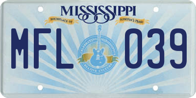 MS license plate MFL039