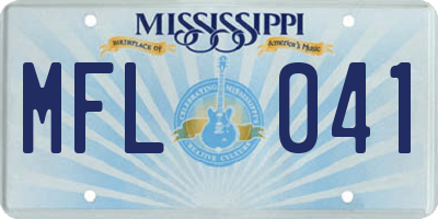 MS license plate MFL041