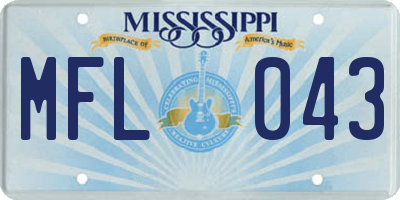 MS license plate MFL043