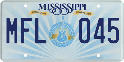 MS license plate MFL045