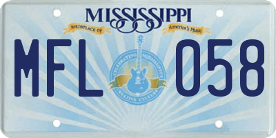 MS license plate MFL058
