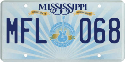 MS license plate MFL068