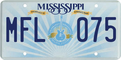 MS license plate MFL075