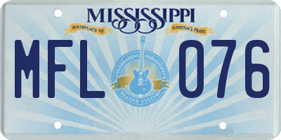 MS license plate MFL076