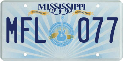 MS license plate MFL077