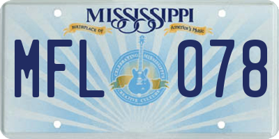 MS license plate MFL078