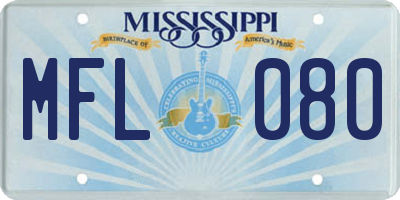 MS license plate MFL080