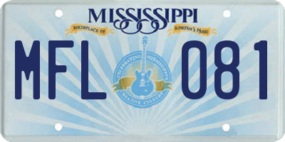 MS license plate MFL081