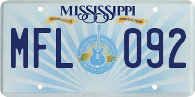 MS license plate MFL092