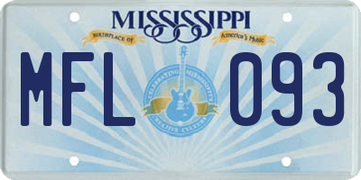 MS license plate MFL093
