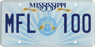 MS license plate MFL100
