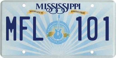 MS license plate MFL101