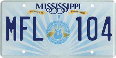 MS license plate MFL104