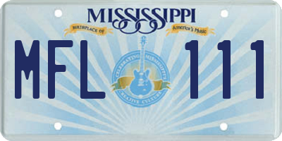 MS license plate MFL111