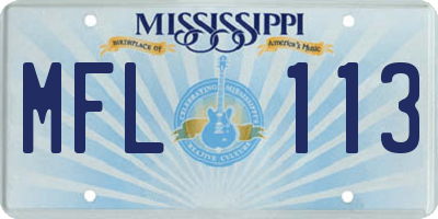 MS license plate MFL113