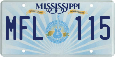 MS license plate MFL115