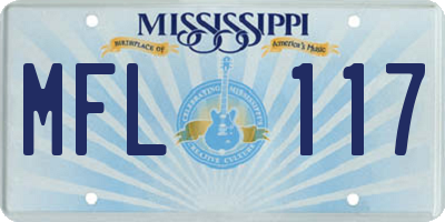 MS license plate MFL117