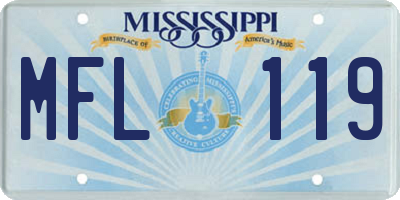 MS license plate MFL119