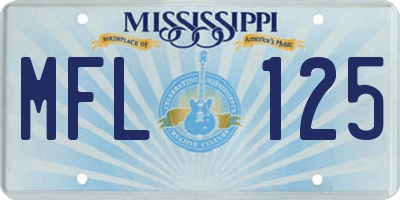 MS license plate MFL125