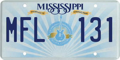 MS license plate MFL131