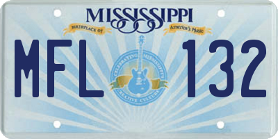 MS license plate MFL132
