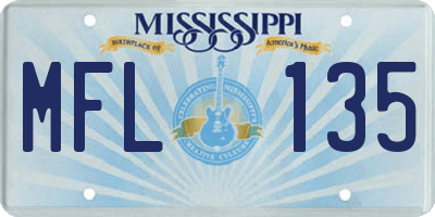 MS license plate MFL135