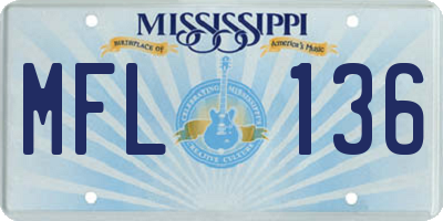 MS license plate MFL136