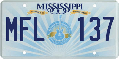 MS license plate MFL137