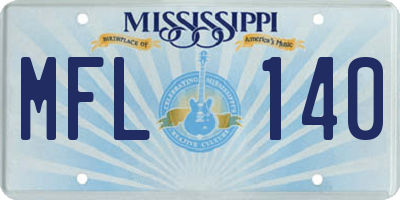 MS license plate MFL140