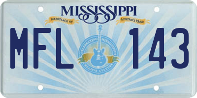 MS license plate MFL143