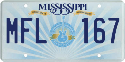 MS license plate MFL167