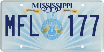 MS license plate MFL177