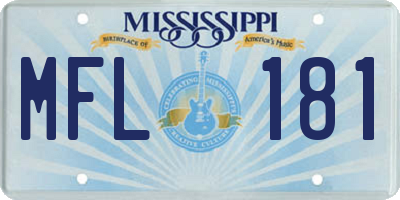 MS license plate MFL181