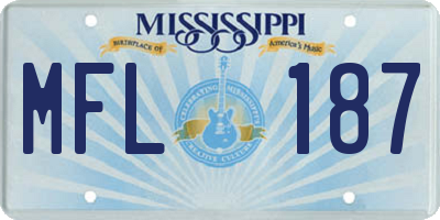 MS license plate MFL187
