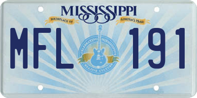 MS license plate MFL191