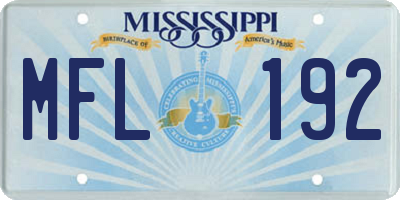 MS license plate MFL192