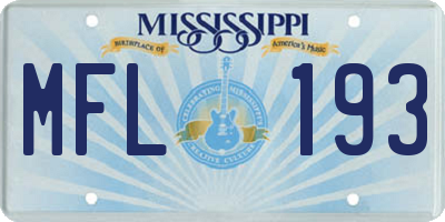 MS license plate MFL193