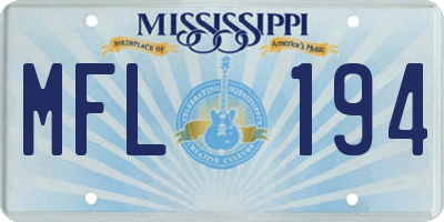 MS license plate MFL194